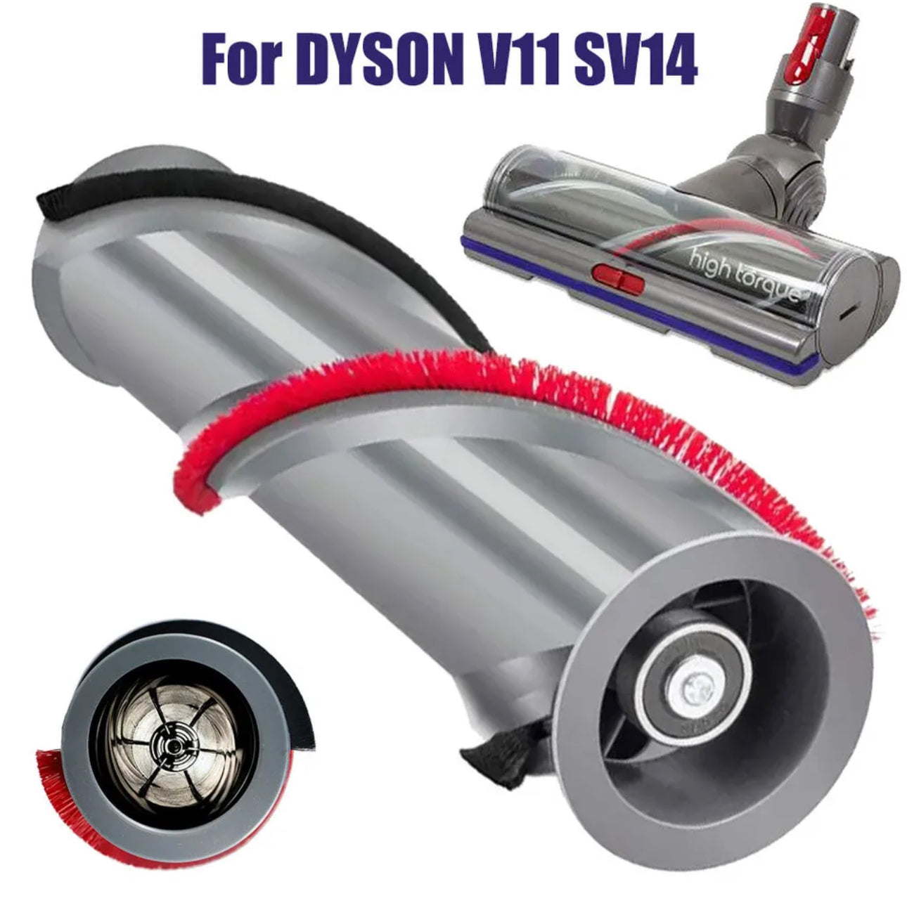 Torque Drive Brushroll For DYSON V11 SV1 - Silver Red