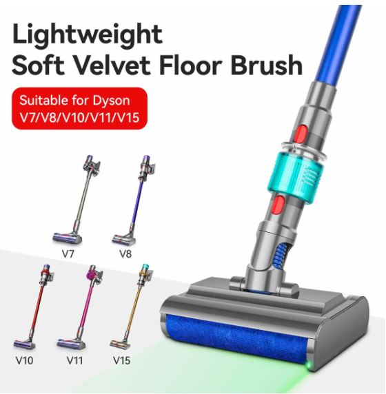 Electric Wet Dry Mopping Head Soft Brush Compatible With Dyson V7 V8 V10 V11 V15 Floor Scrubber With WaterTank
