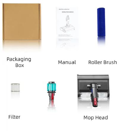 Electric Wet Dry Mopping Head Soft Brush Compatible With Dyson V7 V8 V10 V11 V15 Floor Scrubber With WaterTank