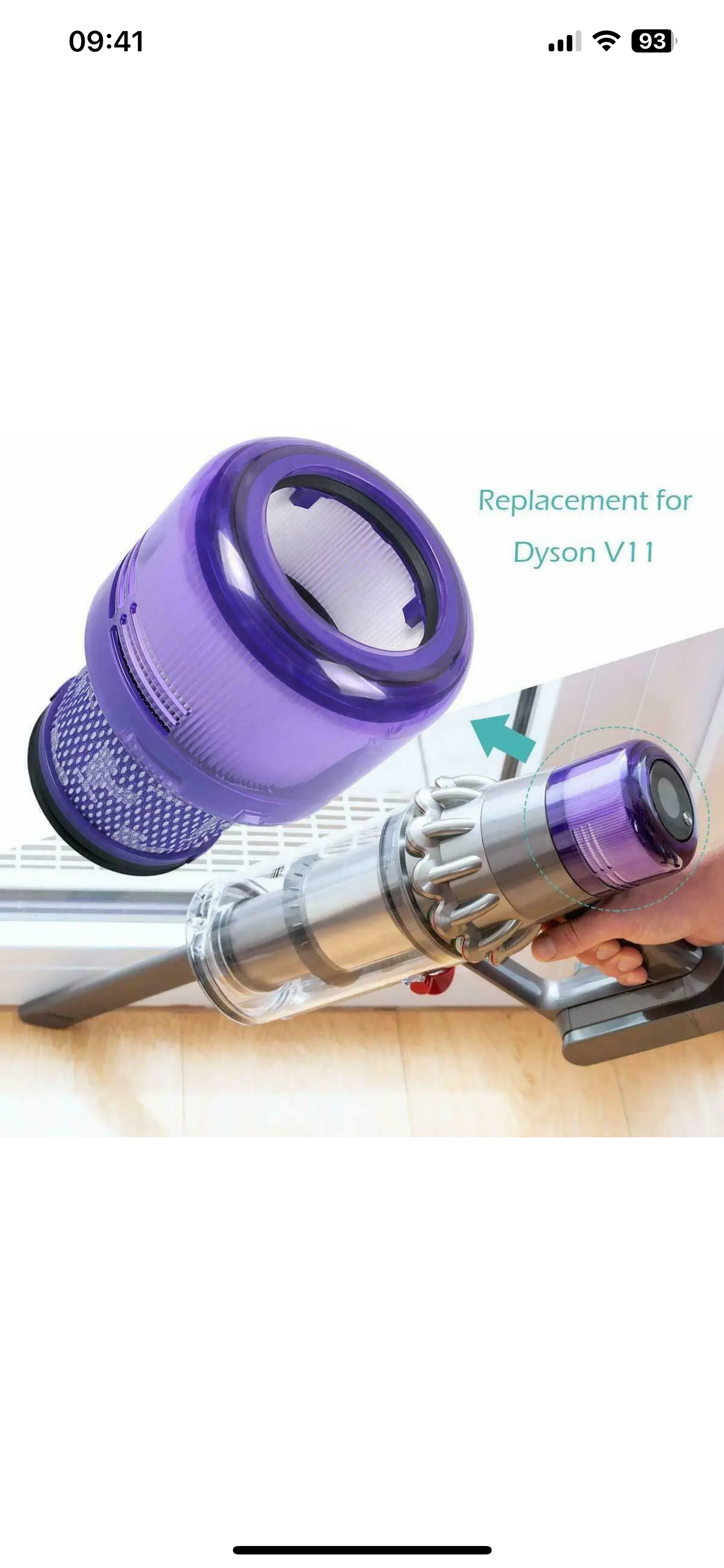 V11 Pre/Post Filter compatible with Dyson V11 to V15 HEPA Filter Handheld