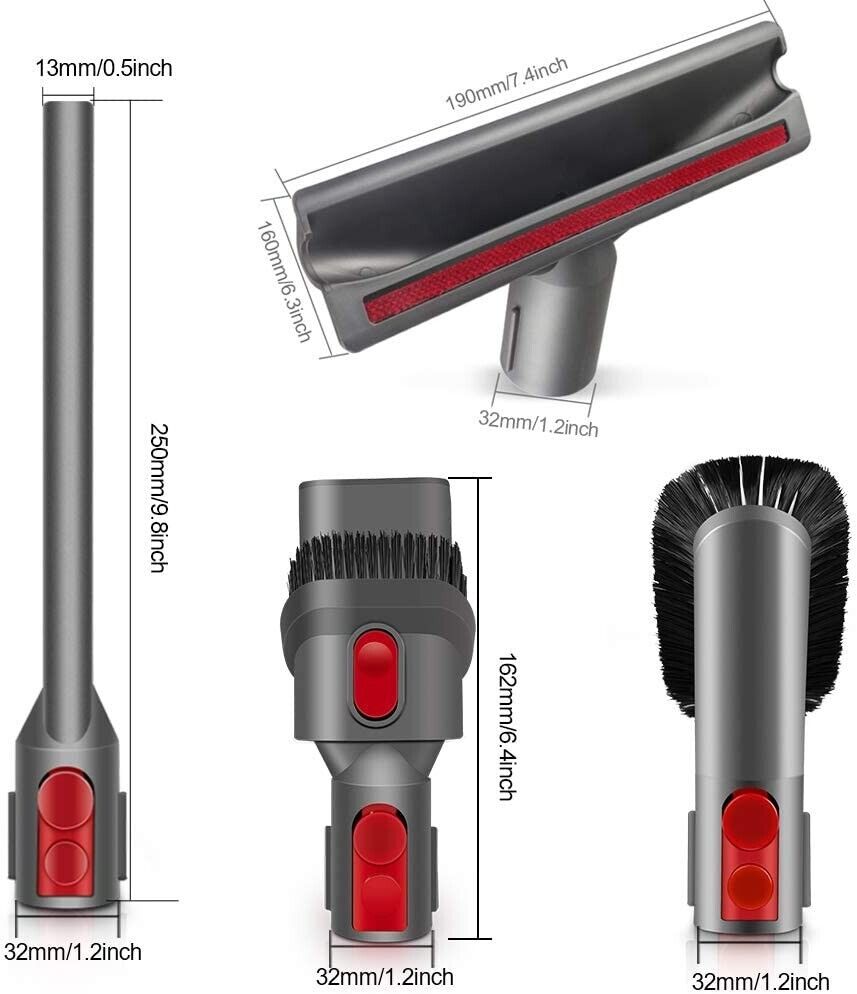 Brush Attachment Kit Compatible with Dyson V7 TO V15 Vacuum