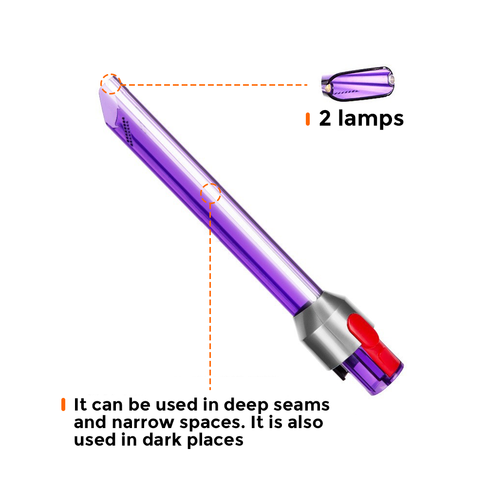 Light Pipe Crevice Tool compatible with Dyson V7 TO V15